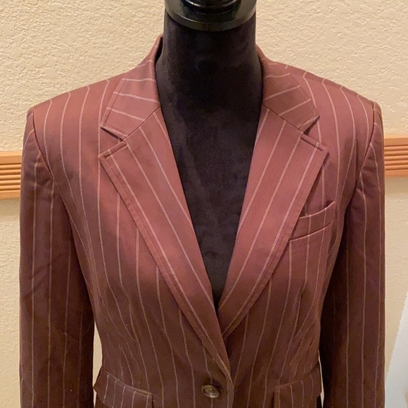 Worthington brown pinstripe long sleeve blazer!! - Picture 2 of 6